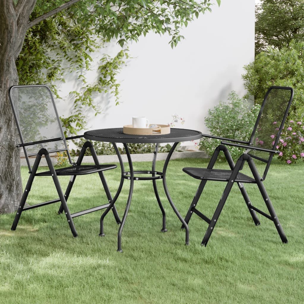 vidaXL Tuinstoelen Metaalgaas Antraciet (4 Stuks) - 53% Korting!