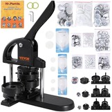 VEVOR Badge Machine 3-in-1 voor 25/32/58 mm Badges Zwart/Oranje inclusief 300 onderdelen