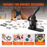 VEVOR Badge Machine 3-in-1 voor 25/32/58 mm Badges Zwart/Oranje inclusief 300 onderdelen