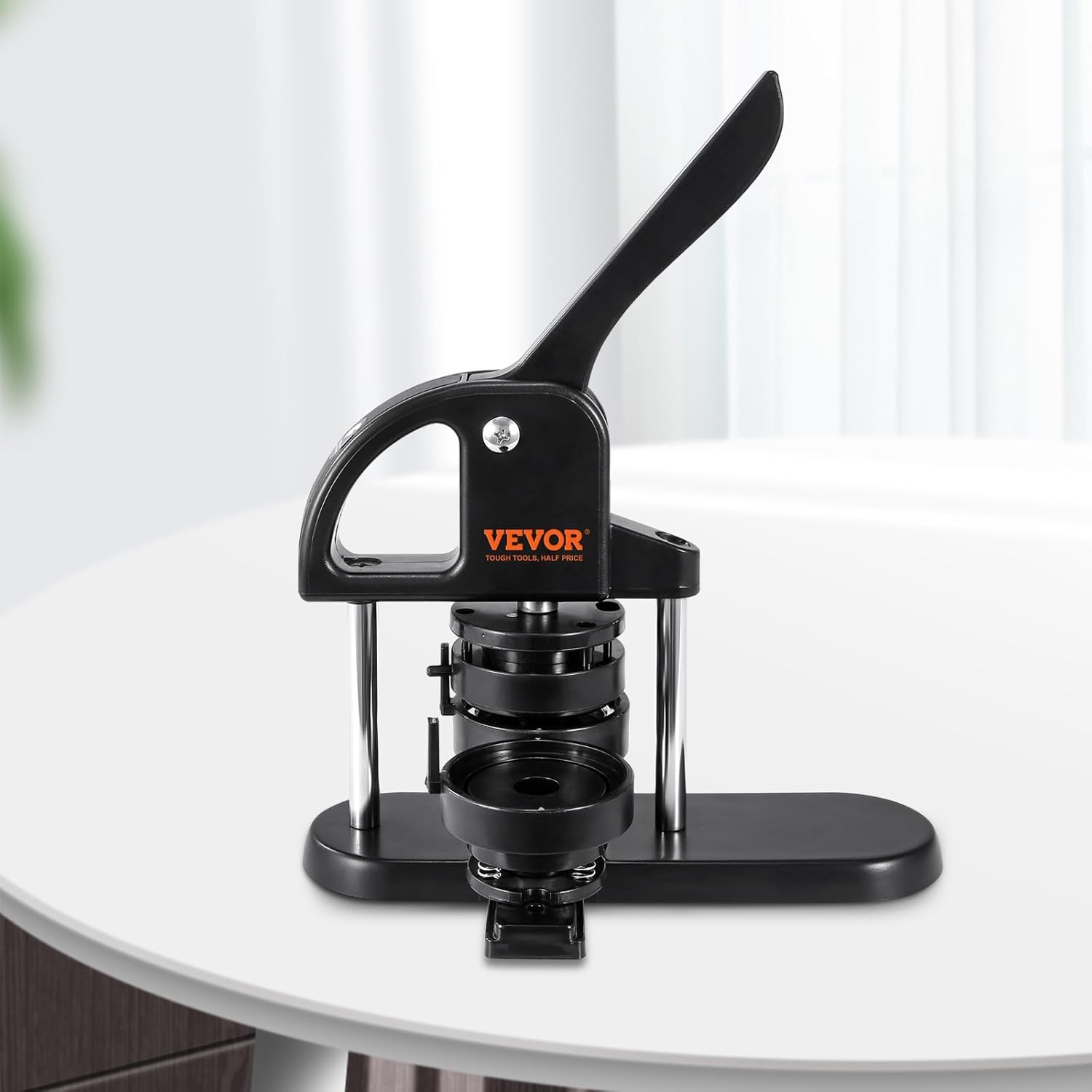 VEVOR Badge Machine 3-in-1 voor 25/32/58 mm Badges Zwart/Oranje inclusief 300 onderdelen