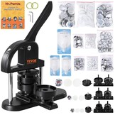VEVOR Badge Machine 3-in-1 voor 25/32/58 mm Badges Zwart/Oranje inclusief 300 onderdelen