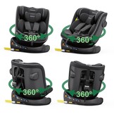 Xomax C013 Meegroei-Autostoel 360° Draaibaar met Isofix - Zwart (0-36 kg)