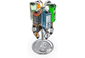 Draaibare Drankdispenser 6 flessen (70cl/1L) | 66% Korting | Metaalkleurig
