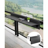 VEVOR Inklapbare Balkontafel 30,5 x 122 cm - Zwart - Ruimtebesparende Hangtafel voor Buiten