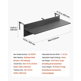 VEVOR Inklapbare Balkontafel 30,5 x 122 cm - Zwart - Ruimtebesparende Hangtafel voor Buiten