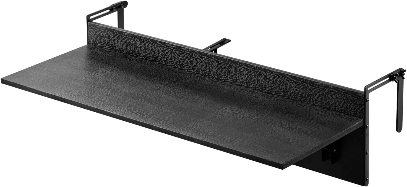 VEVOR Inklapbare Balkontafel 30,5 x 122 cm - Zwart - Ruimtebesparende Hangtafel voor Buiten