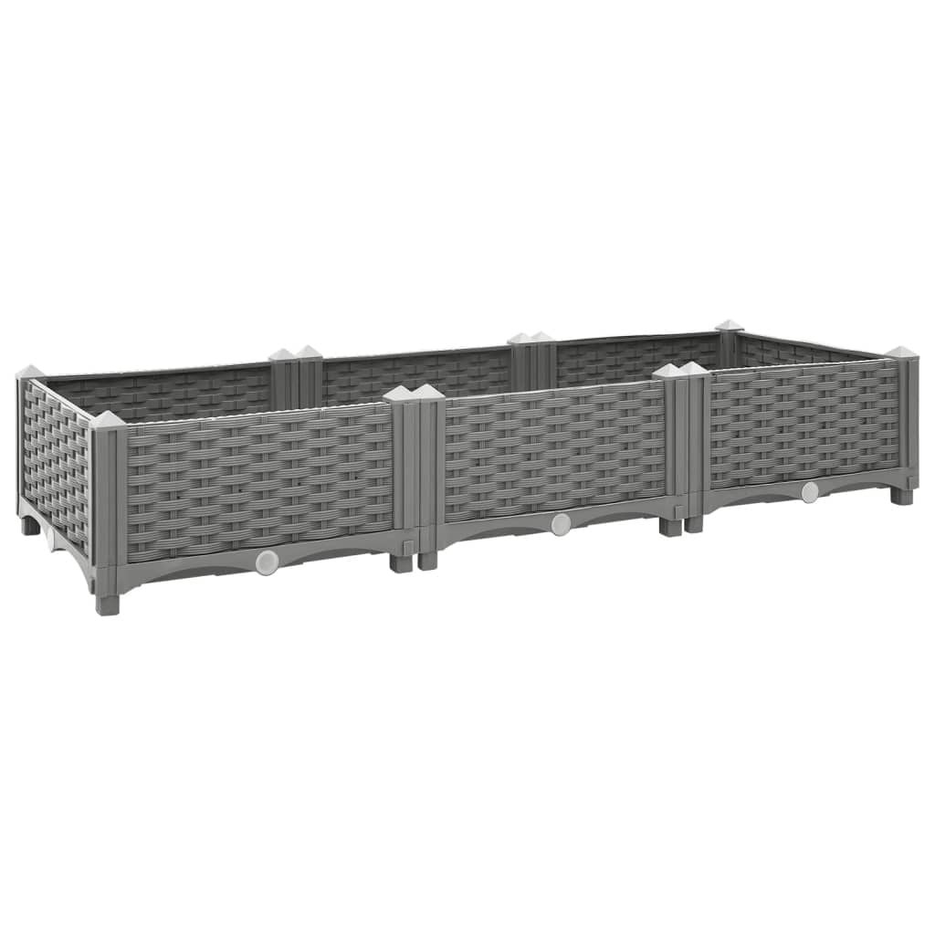 Verhoogde Plantenbak 120x40x23cm Lichtgrijs Polypropeen - 46% Korting