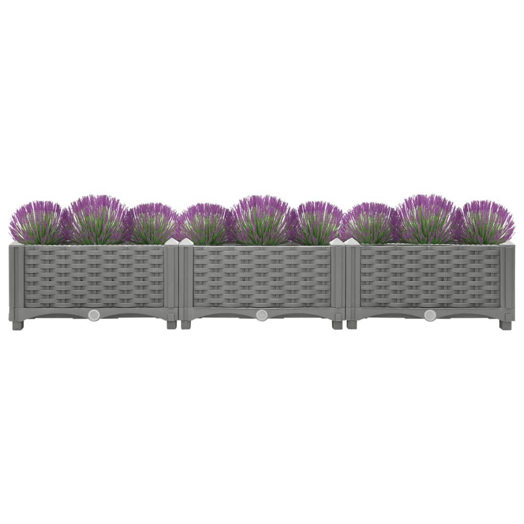 Verhoogde Plantenbak 120x40x23cm Lichtgrijs Polypropeen - 46% Korting