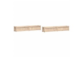 2x Grenenhouten Plantenbakken (180x31x31 cm) - 41% Korting!