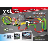 Darda 50255 - Racebaanset Mission 4 Loops, Autoracebaan Voor Auto's, Baanlengte Ca. 6,90 M, Baan Met 4 Loopings, 1 Kuipbocht en 1 Racewagen, Raceauto-Speelset, Kinderen Vanaf 5 Jaar