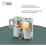 Babymoov Multifunctionele Baby Keukenmachine Nutribaby Glass - Glazen Kommen - 4 in 1 Stoom Blender, Grote Capaciteit 1.9L, Celadon Green