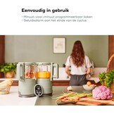 Babymoov Multifunctionele Baby Keukenmachine Nutribaby Glass - Glazen Kommen - 4 in 1 Stoom Blender, Grote Capaciteit 1.9L, Celadon Green