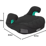 Graco Booster Max R129 ISOFIX rugloze Boosterstoel, lichtgewicht met slechts 2,7 kg, geschikt van 137-150 cm (ongeveer 7 tot 12 jaar), Midnight Fashion