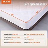 VEVOR Verwarmde matrasbeschermer, 150 x 160 cm, bedwarmer met 4 warmtestanden, 12-uurs timer, 8-uurs automatische uitschakeling, rondom elastische zakken, matrastoppers van geborstelde stof