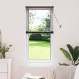 vidaXL Raamblind met gordijnen Zwart Aluminium