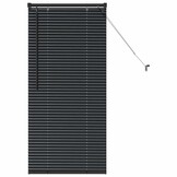 vidaXL Raamblind met gordijnen Zwart Aluminium
