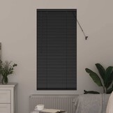 vidaXL Raamblind met gordijnen Zwart Aluminium