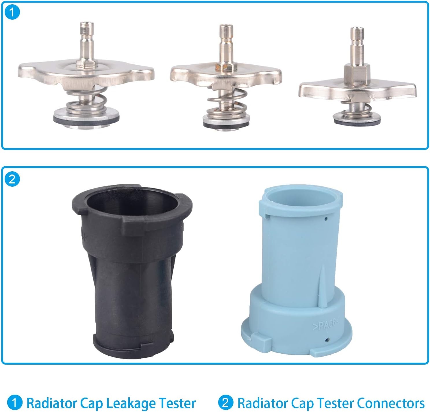DAYUAN 18-delige Koelsysteemtester, koeler druktester, koeler afdrukreservoir, koeler druk test afdrukreservoir, koelsysteem tester afdrukreservoir, watertank lekkagezoeker, gereedschap