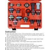 DAYUAN 18-delige Koelsysteemtester, koeler druktester, koeler afdrukreservoir, koeler druk test afdrukreservoir, koelsysteem tester afdrukreservoir, watertank lekkagezoeker, gereedschap