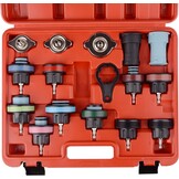 DAYUAN 18-delige Koelsysteemtester, koeler druktester, koeler afdrukreservoir, koeler druk test afdrukreservoir, koelsysteem tester afdrukreservoir, watertank lekkagezoeker, gereedschap