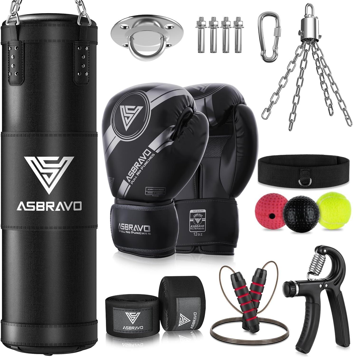 Bokszakset Volwassenen 1.2m PU met 12oz Handschoenen - 29% Korting!