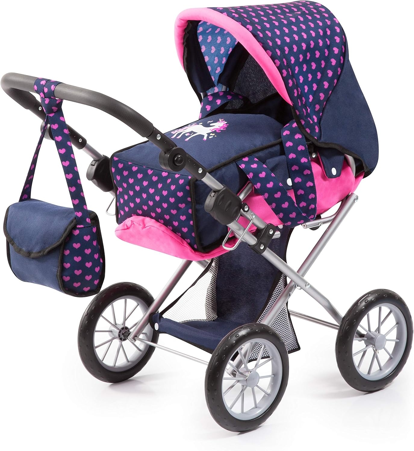 Bayer Design 13654AA Poppenwagen City Star, opvouwbaar, verat, afneestelbaar handvmbare reiswieg, converteerbaar