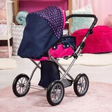 Bayer Design 13654AA Poppenwagen City Star, opvouwbaar, verat, afneestelbaar handvmbare reiswieg, converteerbaar