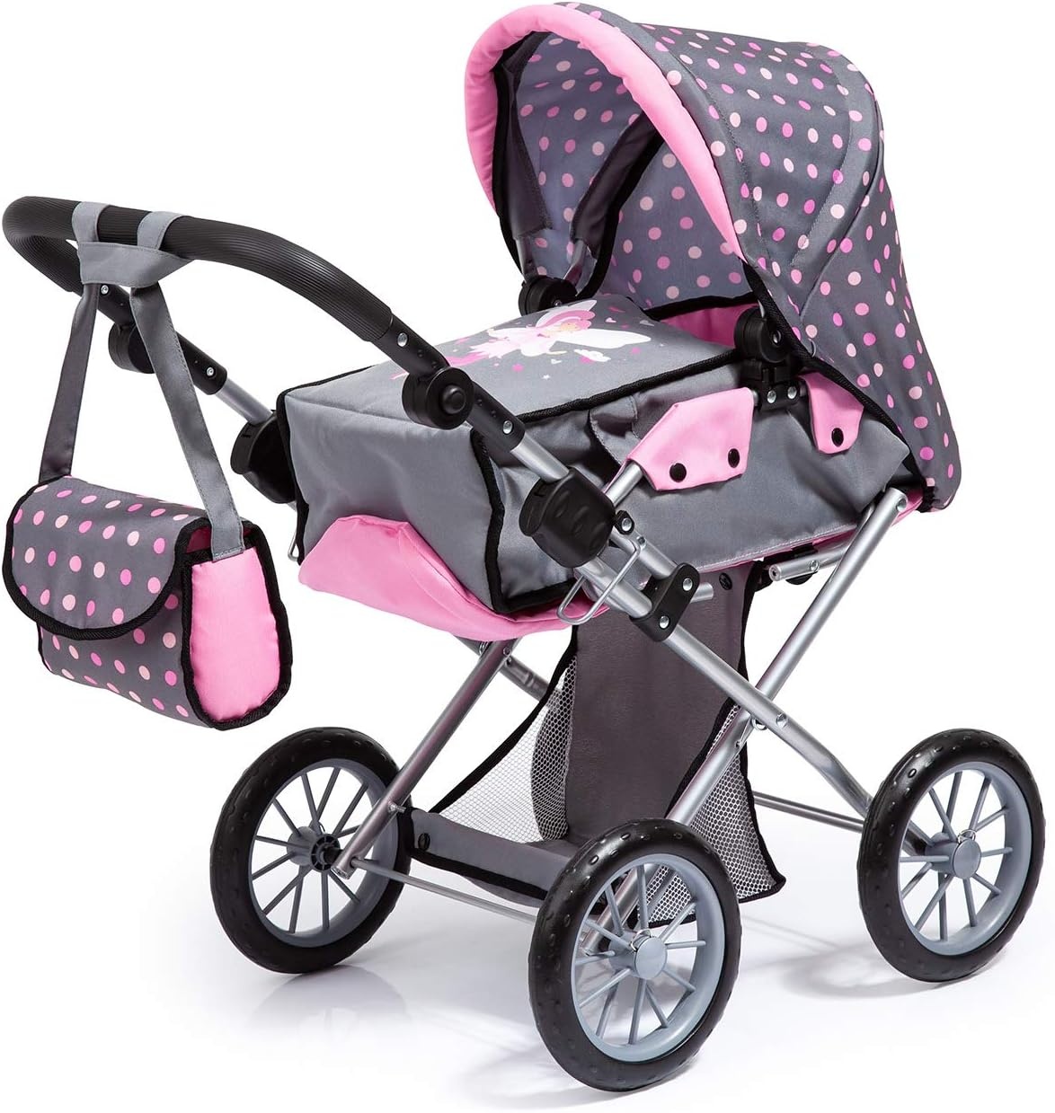 Bayer Design 13654AA Poppenwagen City Star, opvouwbaar, verat, afneestelbaar handvmbare reiswieg, converteerbaar