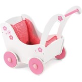 Bayer Chic 2000 Houten Poppenwagen Fiori 55 x 31 x 45 cm - Wit/Roze