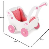 Bayer Chic 2000 Houten Poppenwagen Fiori 55 x 31 x 45 cm - Wit/Roze