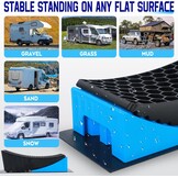 2 Blauwe Camperwiggen tot 5000 kg, Antislip, 32 x 15 cm