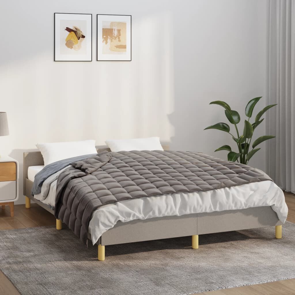 vidaXL Verzwaringsdeken 152x203 cm 11 kg stof grijs