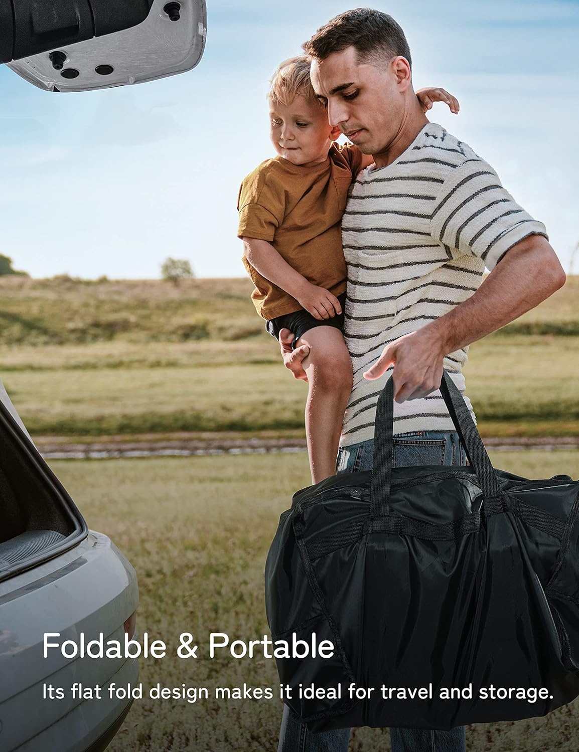 besrey Kraxe kinderdrager met opbergtas, draagbare kinderstoel voor op reis, Kraxe rugdrager om te wandelen voor 6-36 maanden, draagstoel tot 18 kg, inklapbaar (zwart)