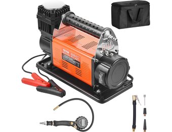 VEVOR 12V Heavy Duty Luchtcompressor - 150 PSI - 7.06 CFM - Oranje - Bandenpomp met Digitale Manometer