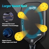Amoswiz T800 Carbon Fiber Pickleball Paddle Zwart