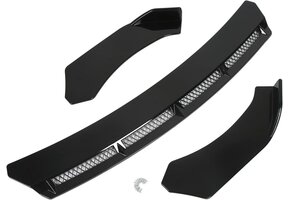Universele Zwarte ABS Bumperlip Spoiler (3-delig)