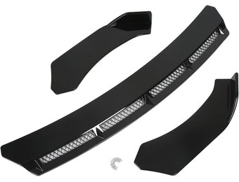 Universele zwarte bumperlip spoiler van ABS - 3 stuks