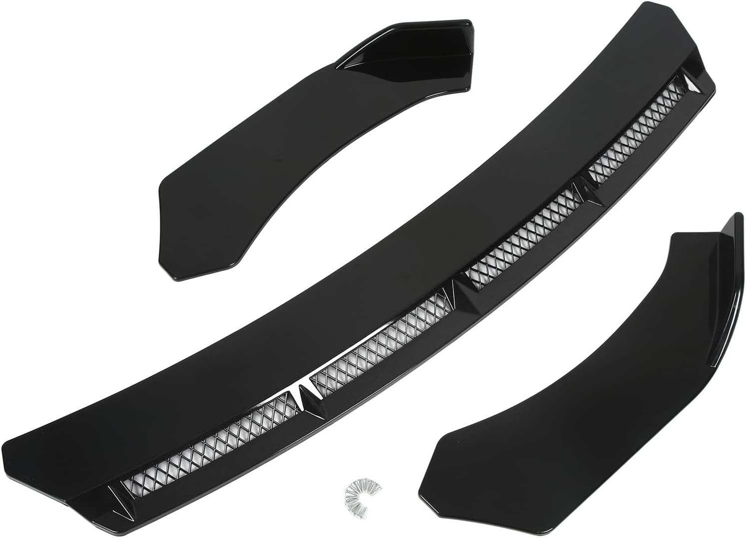 Universele zwarte bumperlip spoiler van ABS - 3 stuks