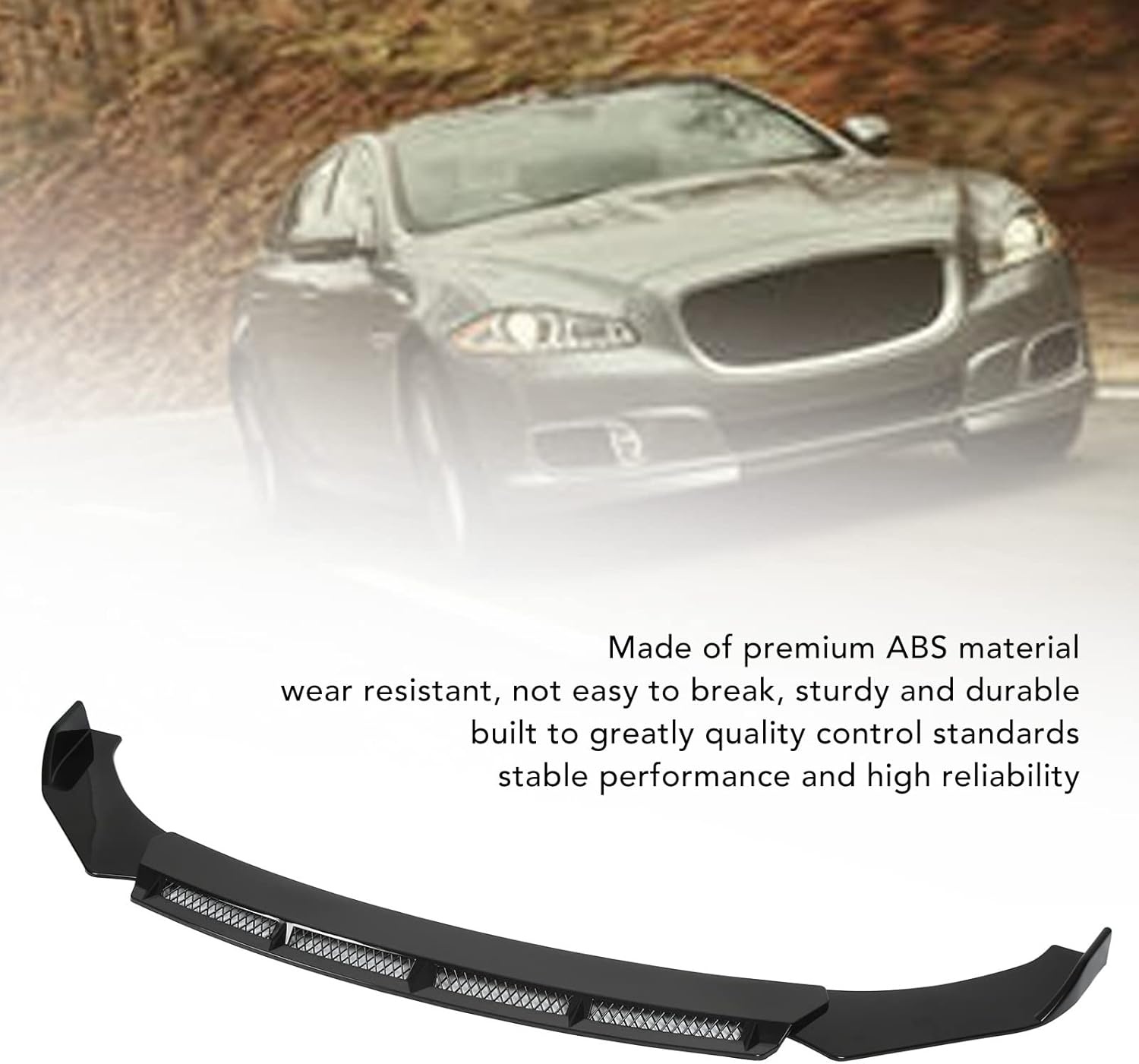 Universele zwarte bumperlip spoiler van ABS - 3 stuks