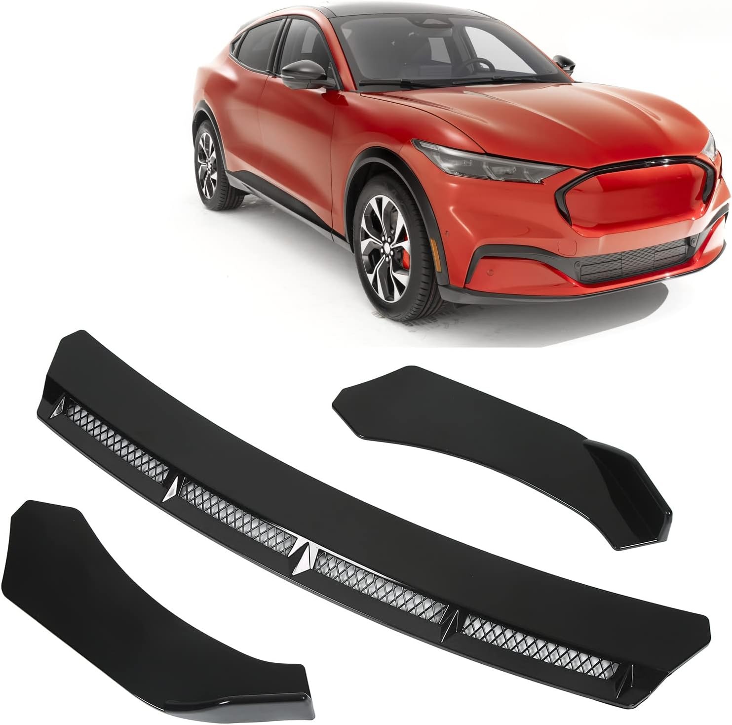 Universele zwarte bumperlip spoiler van ABS - 3 stuks
