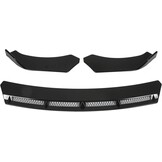 Universele zwarte bumperlip spoiler van ABS - 3 stuks