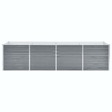 vidaXL Plantenbak verhoogd 320x80x77 cm gegalvaniseerd staal grijs