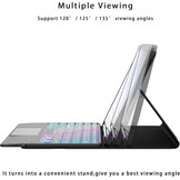 ROOFEI Galaxy Tab S9/S9 FE Case with Keyboard: 11 Inch Galaxy Tab S9 Removable Keyboard with Touchpad, 3-Zozen-7-Colour Lighting - Wireless German QWERTZ Layout Keyboard for Samsung Tab S9 FE