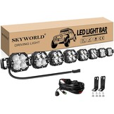 SKYWORLD Koppelbare LED Light Bar 240W met 12V DTP Kabelset - 6000K Wit