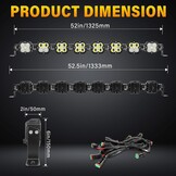 SKYWORLD Koppelbare LED Light Bar 240W met 12V DTP Kabelset - 6000K Wit