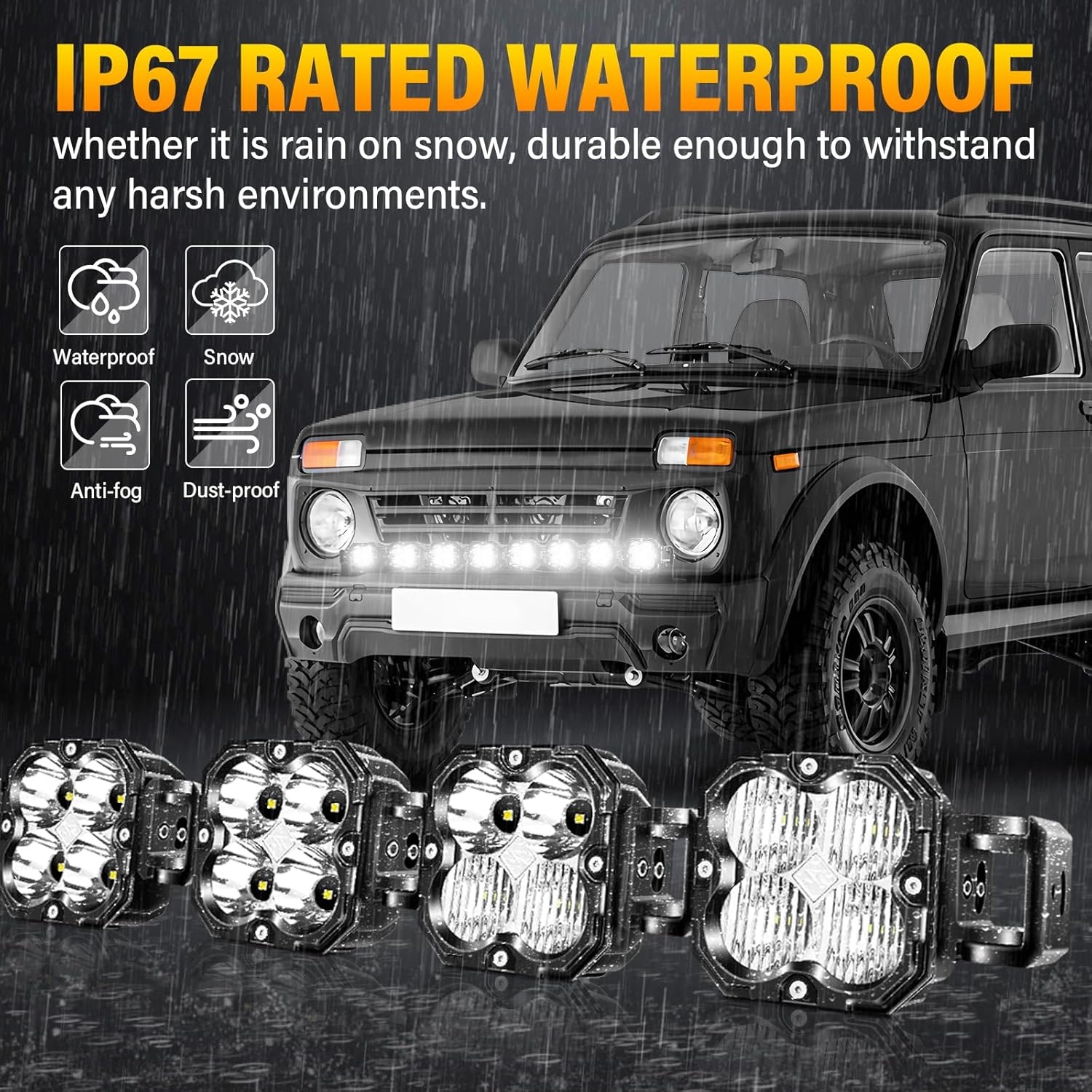 SKYWORLD Koppelbare LED Light Bar 240W met 12V DTP Kabelset - 6000K Wit