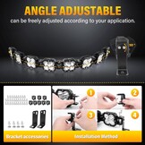 SKYWORLD Koppelbare LED Light Bar 240W met 12V DTP Kabelset - 6000K Wit