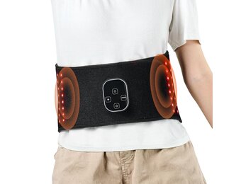 VEVOR Roodlicht therapie-riem voor taille en schouders 660 nm en 850 nm met timer, 80 leds vibratie 3 niveaus impuls 10 Hz, therapiekussen met rood licht, draadloos, voor pijnverlichting