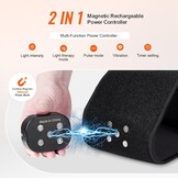 VEVOR Roodlicht therapie-riem voor taille en schouders 660 nm en 850 nm met timer, 80 leds vibratie 3 niveaus impuls 10 Hz, therapiekussen met rood licht, draadloos, voor pijnverlichting