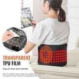 VEVOR Roodlicht therapie-riem voor taille en schouders 660 nm en 850 nm met timer, 80 leds vibratie 3 niveaus impuls 10 Hz, therapiekussen met rood licht, draadloos, voor pijnverlichting
